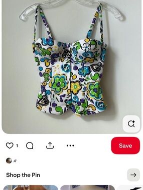 Mirror Palais Floral Print corset Bustier Tank Top - White Multi